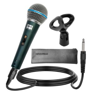 5 Core Microphone Dynamic Karaoke XLR Mic Cardioid Unidirectional Handheld Wired Singing Microfono
