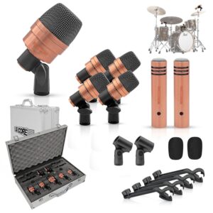 5Core Drum Mic Kit 7 Pcs Kick Bass Tom Snare Dynamic Microphone Instrument Mics Set COPPEREX