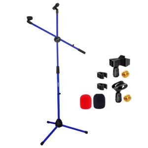 5 Core Mic Stand Floor Height Adjustable Tripod Microphone Stands w Extending Telescoping Boom Arm