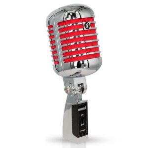 5Core Vintage Microphone Classic Dynamic Professional XLR Studio Retro Style Mic RED