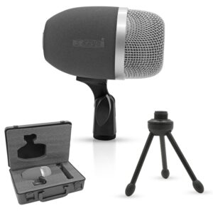 5 Core Kick Drum Microphone Cardioid Dynamic Bass Mic Swivel Adjustable Durable Steel Mesh Grille