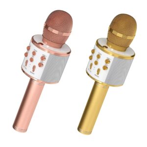 5Core Wireless Karaoke Microphone Bluetooth Mic Portable Handheld Microfonos Inalambricos COPPER & GOLD