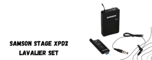 The image shows a Samson Stage XPD2 lavalier set